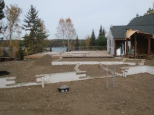 filling foundation, lake home, ely mn, huisman