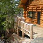 Log house, railings Ipe decks