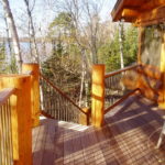 Log posts, Ipe decking and railing