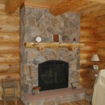 Split rock fireplace