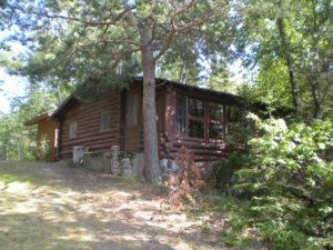 Old log cabin before rehab project