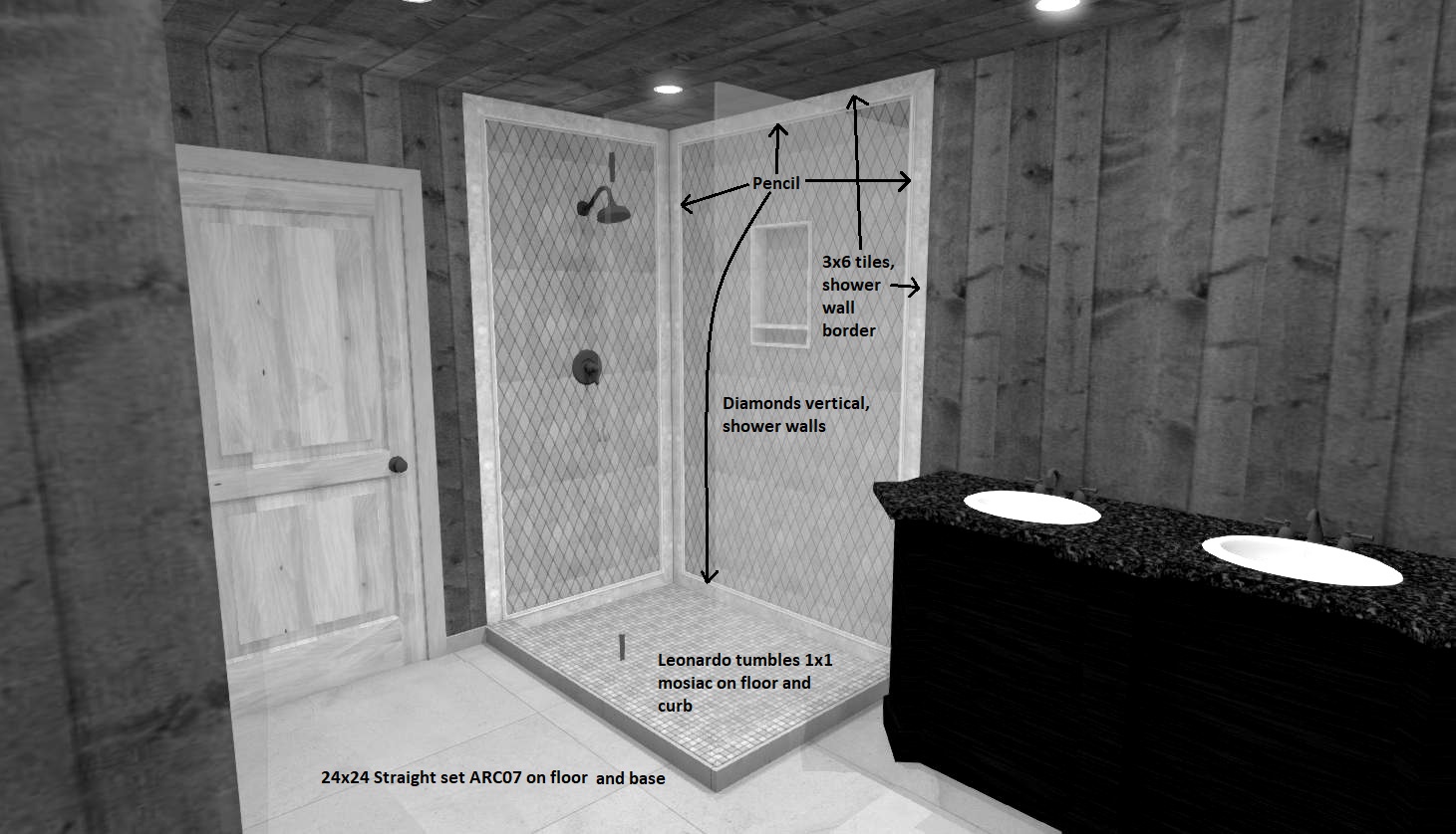 CAD drawing shower